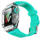 Apple Watch Uyumlu Armor Loop Şeffaf Kasa Koruyucu Mint Silikon Kordon