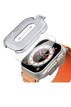 Apple Watch Ultra Uyumlu 49mm Şeffaf Ekran Koruyucu Uygulama Aparatlı  bikordon