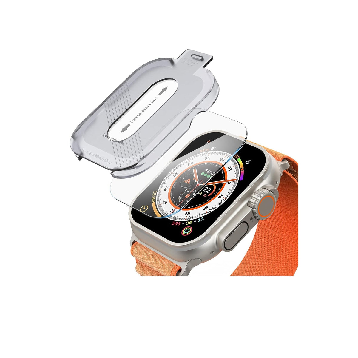 Apple Watch Ultra Uyumlu 49mm Şeffaf Ekran Koruyucu Uygulama Aparatlı  bikordon