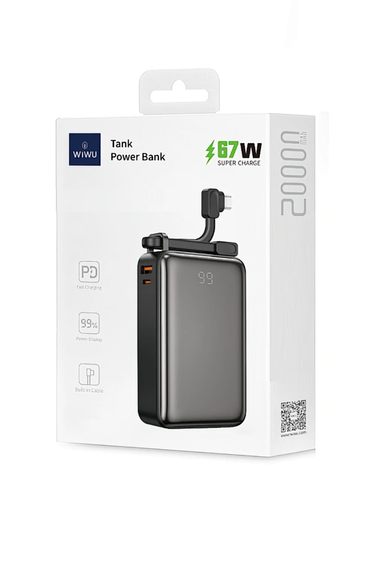 Wiwu P012 Tank Serisi Dijital Ekranlı Powerbank 20000mAh 67W  Wiwu