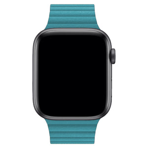 Apple Watch Uyumlu Deri Loop Kordon Akuamarin  bikordon