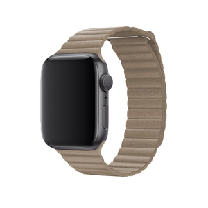 Apple Watch Uyumlu Deri Loop Kordon Bej  bikordon