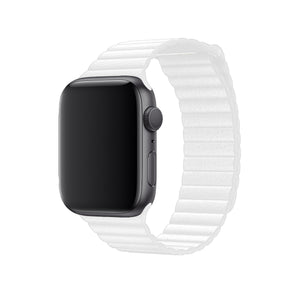 Apple Watch Uyumlu Deri Loop Kordon Beyaz  bikordon