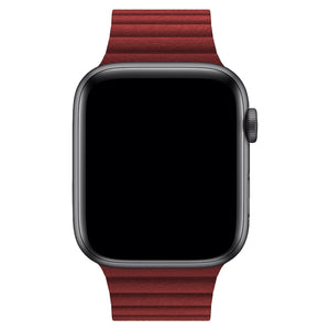 Apple Watch Uyumlu Deri Loop Kordon Bordo  bikordon