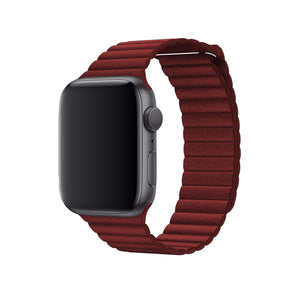 Apple Watch Uyumlu Deri Loop Kordon Bordo  bikordon