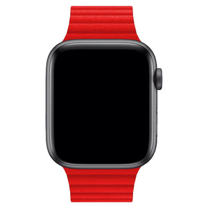 Apple Watch Uyumlu Deri Loop Kordon Kırmızı  bikordon