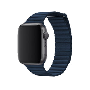 Apple Watch Uyumlu Deri Loop Kordon Lacivert  bikordon