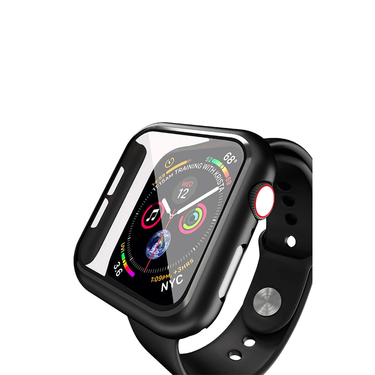 Apple Watch Uyumlu Ekran Koruyucu Kasa Siyah  bikordon