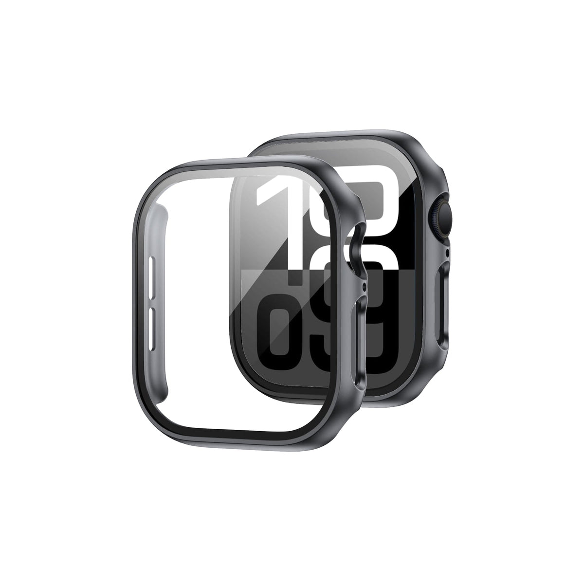 Apple Watch Uyumlu Ekran Koruyucu Koyu Gri Renkli Kasa  bikordon