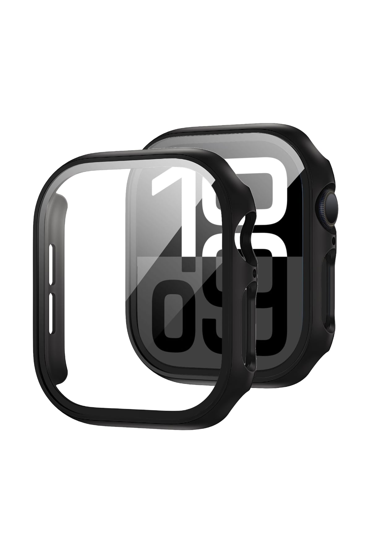 Apple Watch Uyumlu Ekran Koruyucu Koyu Siyah Renkli Kasa  bikordon
