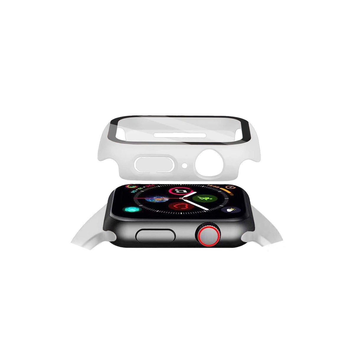 Apple Watch Uyumlu Ekran Koruyucu Beyaz Renkli Kasa  bikordon