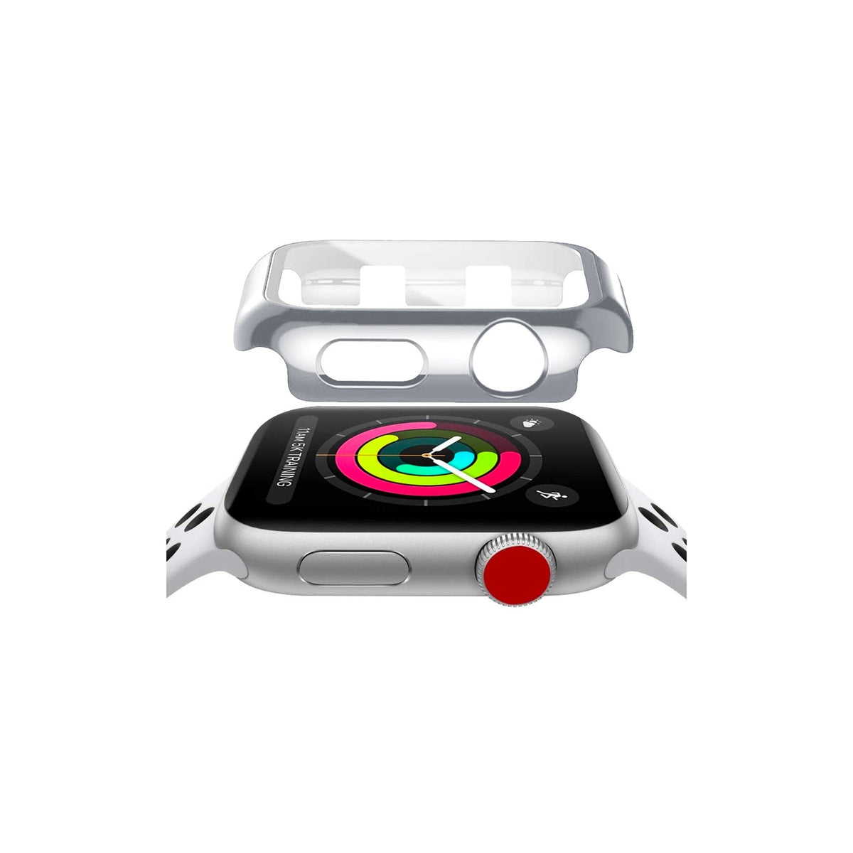 Apple Watch Uyumlu Ekran Koruyucu Gri Renkli Kasa  bikordon