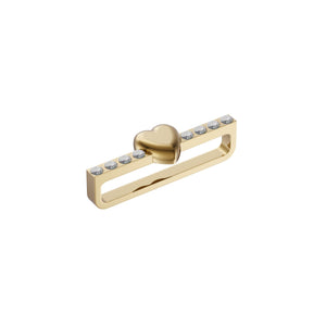 Apple Watch Uyumlu Kordon Süsü Charm Zircon Heart Gold bikordon