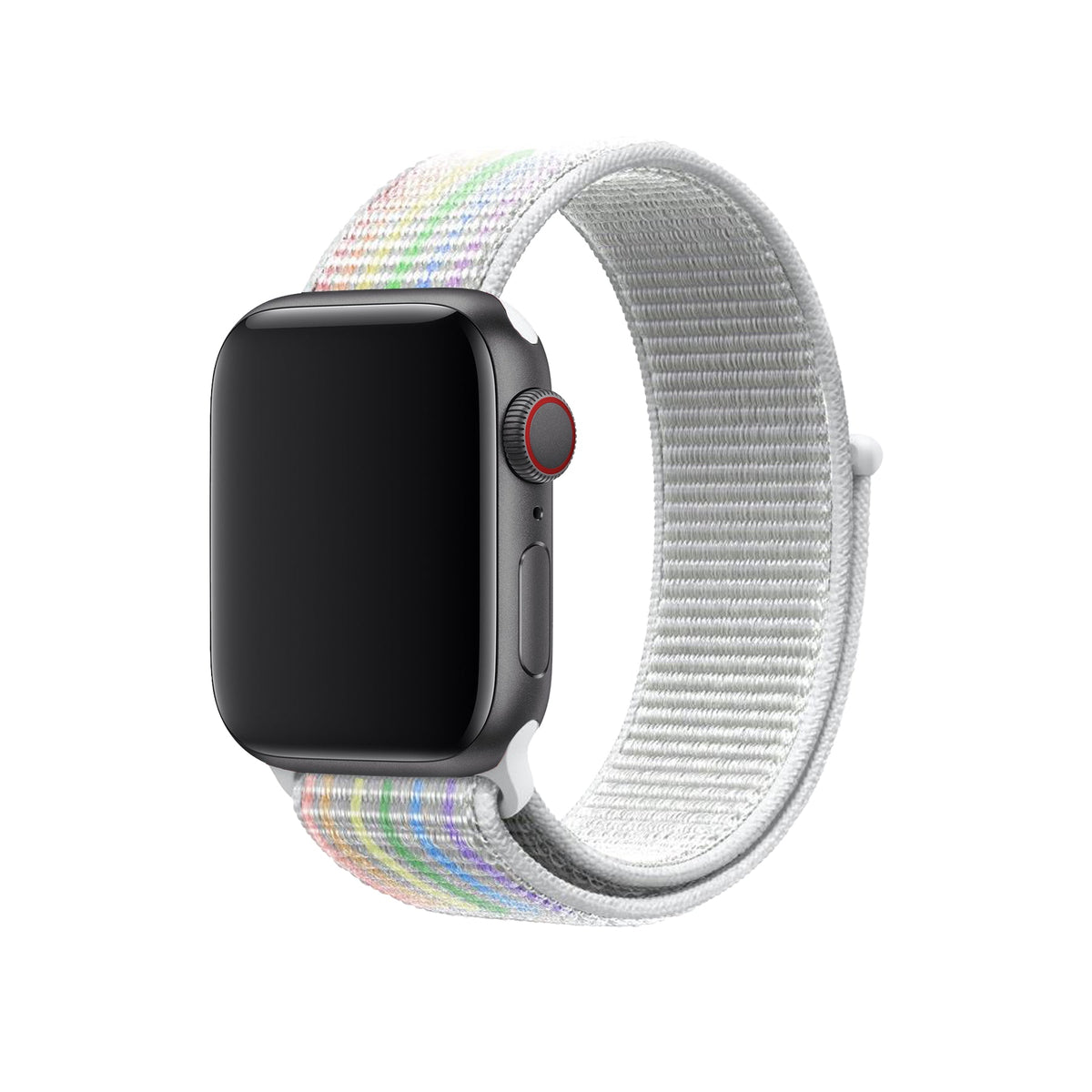 Apple Watch Uyumlu Spor Loop Kordon Beyaz Gökkuşağı  bikordon
