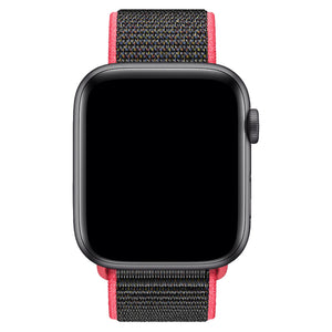 Apple Watch Uyumlu Spor Loop Kordon Frambuaz Siyah  bikordon