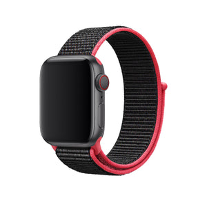 Apple Watch Uyumlu Spor Loop Kordon Frambuaz Siyah  bikordon