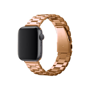 Apple Watch Uyumlu Üç Bakla Çelik Loop Kordon Rose Gold  bikordon
