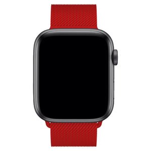 Apple Watch Uyumlu Metal Milano Loop Kırmızı  bikordon