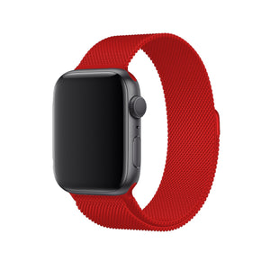 Apple Watch Uyumlu Metal Milano Loop Kırmızı  bikordon