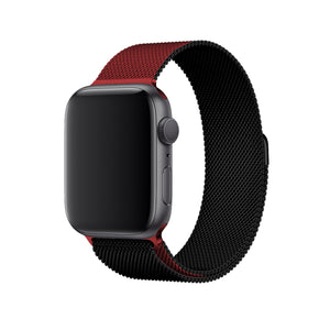 Apple Watch Uyumlu Metal Milano Loop Kömür Kırmızı  bikordon