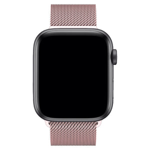 Apple Watch Uyumlu Metal Milano Loop Kum Pembe  bikordon