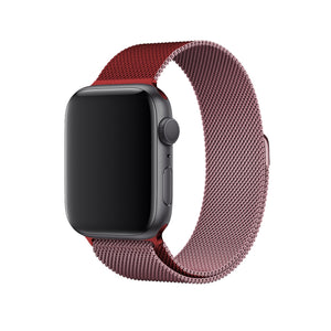 Apple Watch Uyumlu Metal Milano Loop Rose Red  bikordon