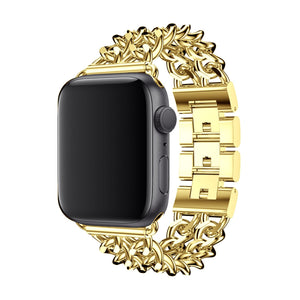 Apple Watch Uyumlu Çelik Zincir Loop Kordon Gold  bikordon