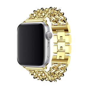 Apple Watch Uyumlu Çelik Zincir Loop Kordon Gold  bikordon