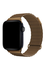 Apple Watch Compatible Premium Leather Loop Band Tawny 