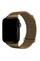 Apple Watch Compatible Premium Leather Loop Band Tawny 