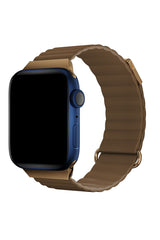 Apple Watch Compatible Premium Leather Loop Band Tawny 