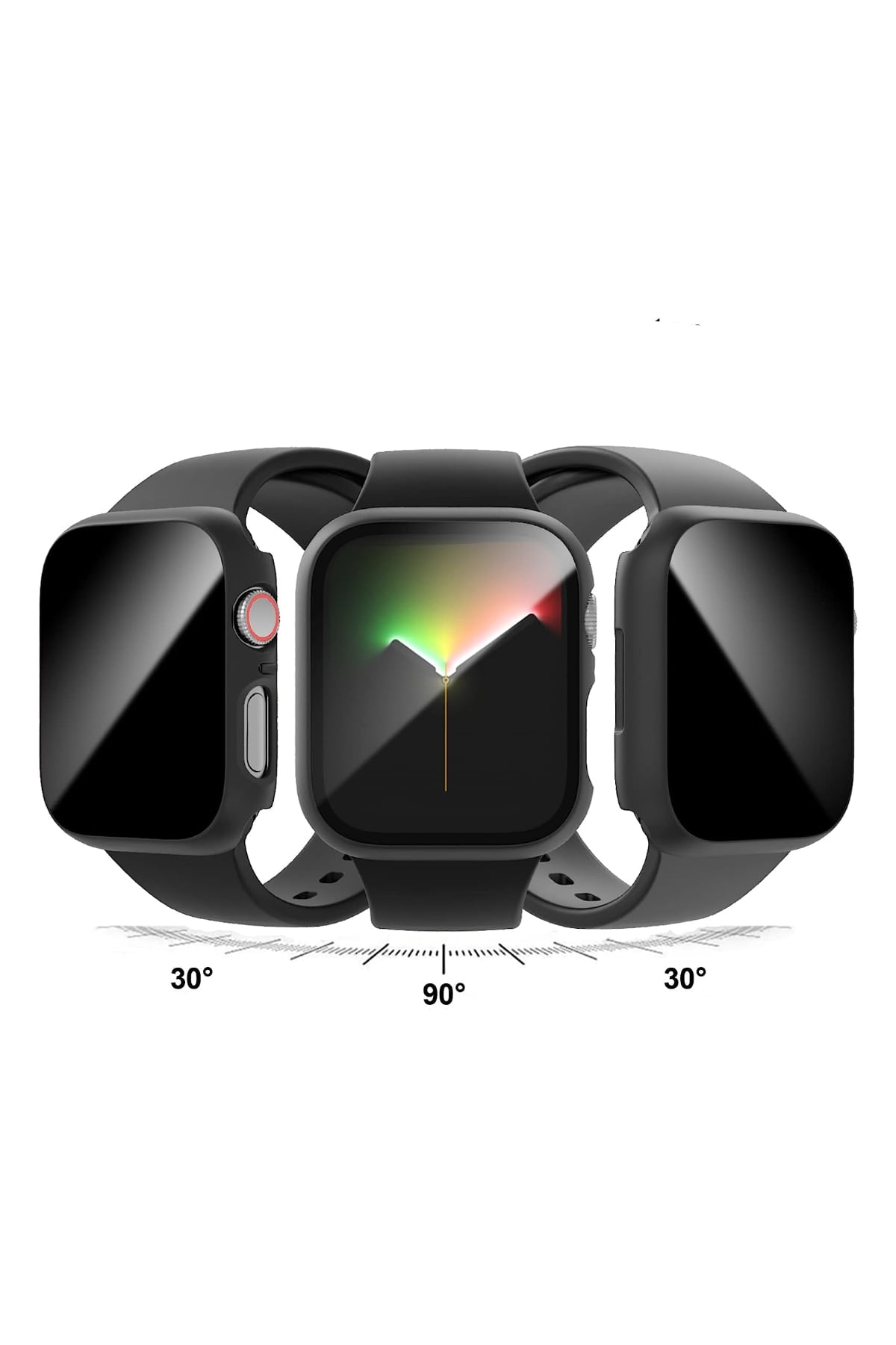 Apple Watch Privacy Hayalet Ekran Koruyucu Kasa Siyah  bikordon