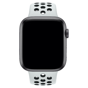 Apple Watch Uyumlu Silikon Delikli Spor Kordon Beyaz Siyah  bikordon