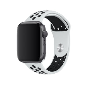 Apple Watch Uyumlu Silikon Delikli Spor Kordon Beyaz Siyah  bikordon