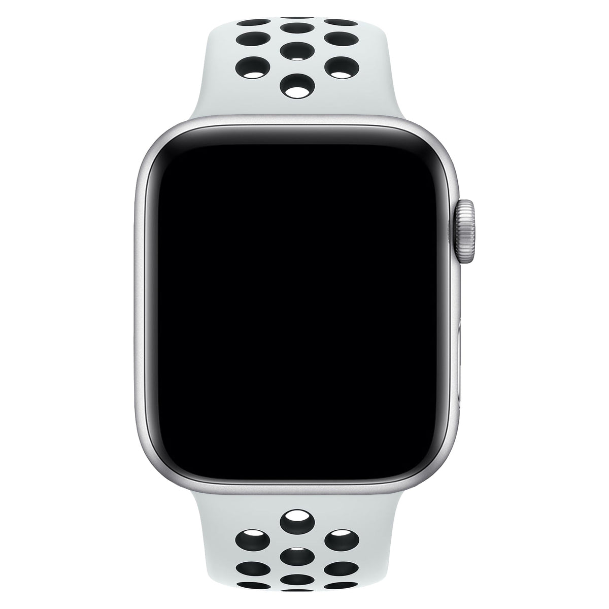 Apple Watch Uyumlu Silikon Delikli Spor Kordon Beyaz Siyah  bikordon
