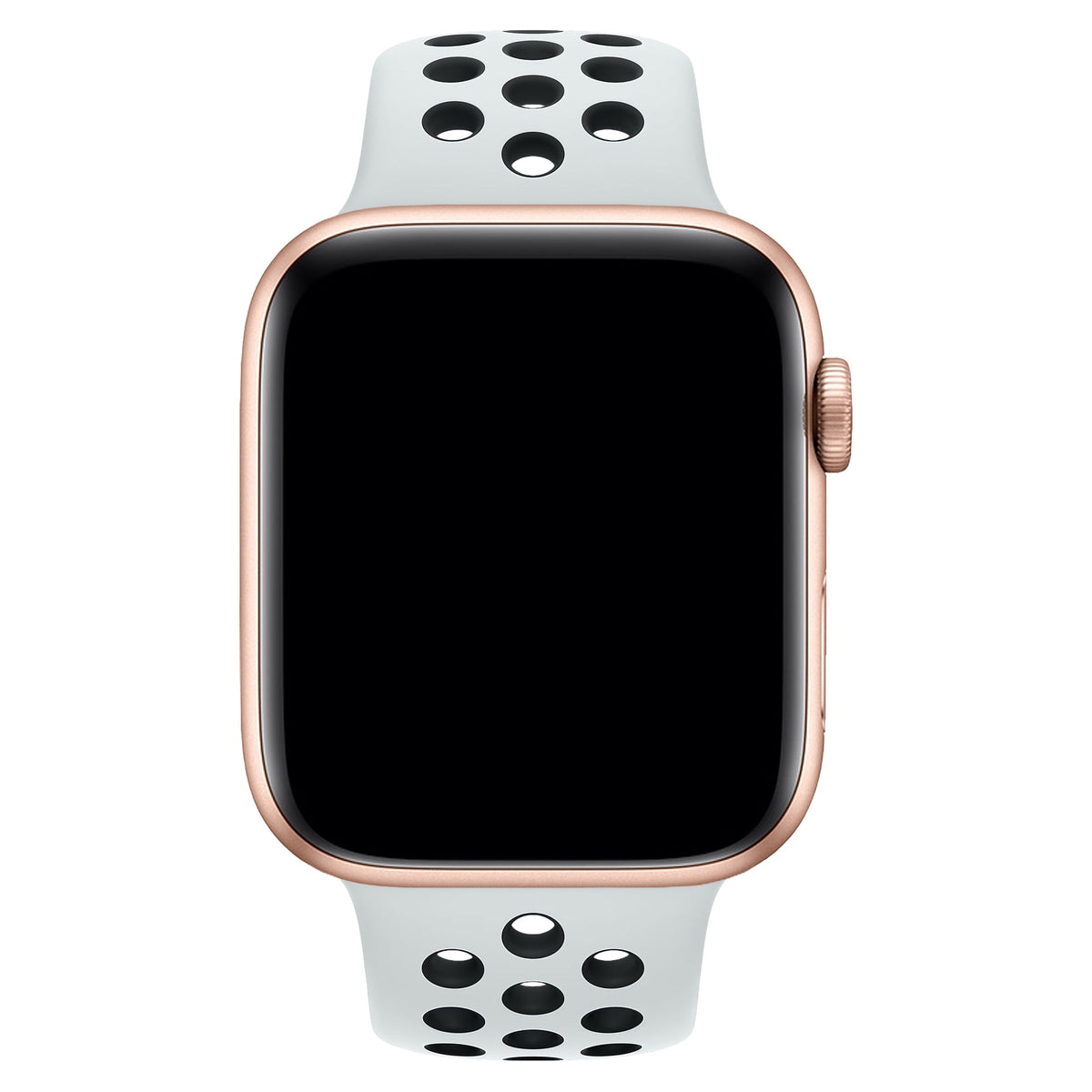 Apple Watch Uyumlu Silikon Delikli Spor Kordon Beyaz Siyah  bikordon