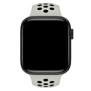 Apple Watch Uyumlu Silikon Delikli Spor Kordon Gri Siyah  bikordon
