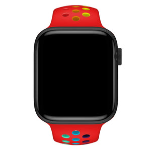 Apple Watch Uyumlu Silikon Delikli Spor Kordon Lal  bikordon