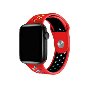 Apple Watch Uyumlu Silikon Delikli Spor Kordon Lal  bikordon