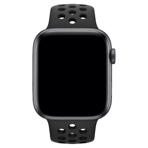 Apple Watch Uyumlu Silikon Delikli Spor Kordon Petrol Siyah  bikordon