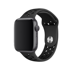 Apple Watch Uyumlu Silikon Delikli Spor Kordon Petrol Siyah  bikordon