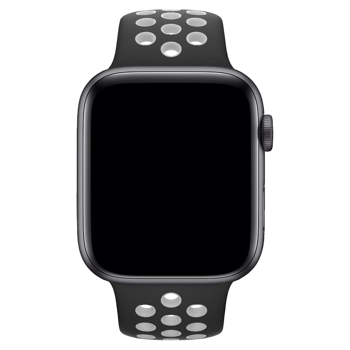Apple Watch Uyumlu Silikon Delikli Spor Kordon Siyah Beyaz  bikordon