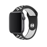 Apple Watch Uyumlu Silikon Delikli Spor Kordon Siyah Beyaz  bikordon