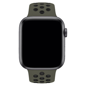 Apple Watch Uyumlu Silikon Delikli Spor Kordon Zeytin Yeşil  bikordon