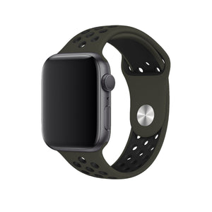 Apple Watch Uyumlu Silikon Delikli Spor Kordon Zeytin Yeşil  bikordon