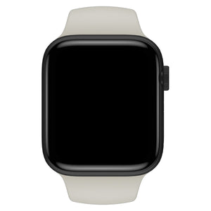 Apple Watch Uyumlu Silikon Spor Kordon Beige Beyaz  bikordon