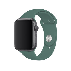 Apple Watch Uyumlu Silikon Spor Kordon Çam Yeşili  bikordon