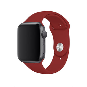 Apple Watch Uyumlu Silikon Spor Kordon Falu Kırmızı  bikordon