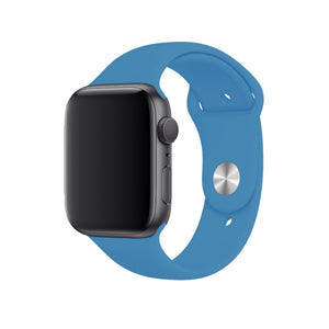 Apple Watch Uyumlu Silikon Spor Kordon Gök Mavi  bikordon