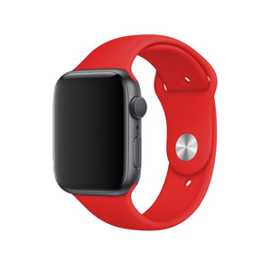 Apple Watch Uyumlu Silikon Spor Kordon Kırmızı  bikordon